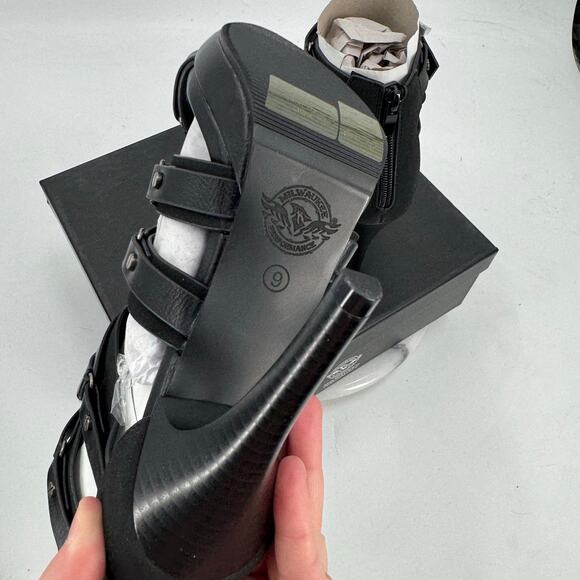 NWT Milwaukee MBL9451 Black Fashion Casual Stiletto Heeled Sandals w Ankle Strap - Picture 4 of 9